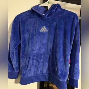 Adidas Girls Plush Blueish Purple Hoodie